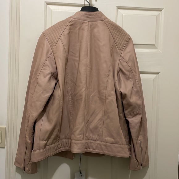 Cole Haan nude color leather jacket (sz 0X) - Picture 9 of 13